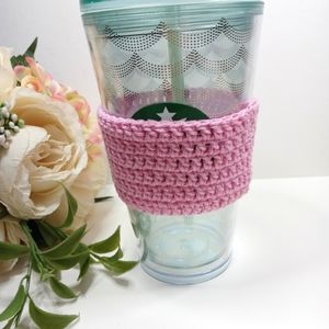 Crochet Coffee Cup Cozy. Hot Chocolate Cup Cozy. Cup Sleeve Hot Drink Holder.